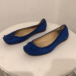 Christian Louboutin Blue Leather Ballet Flats 40